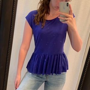 Blue peplum top